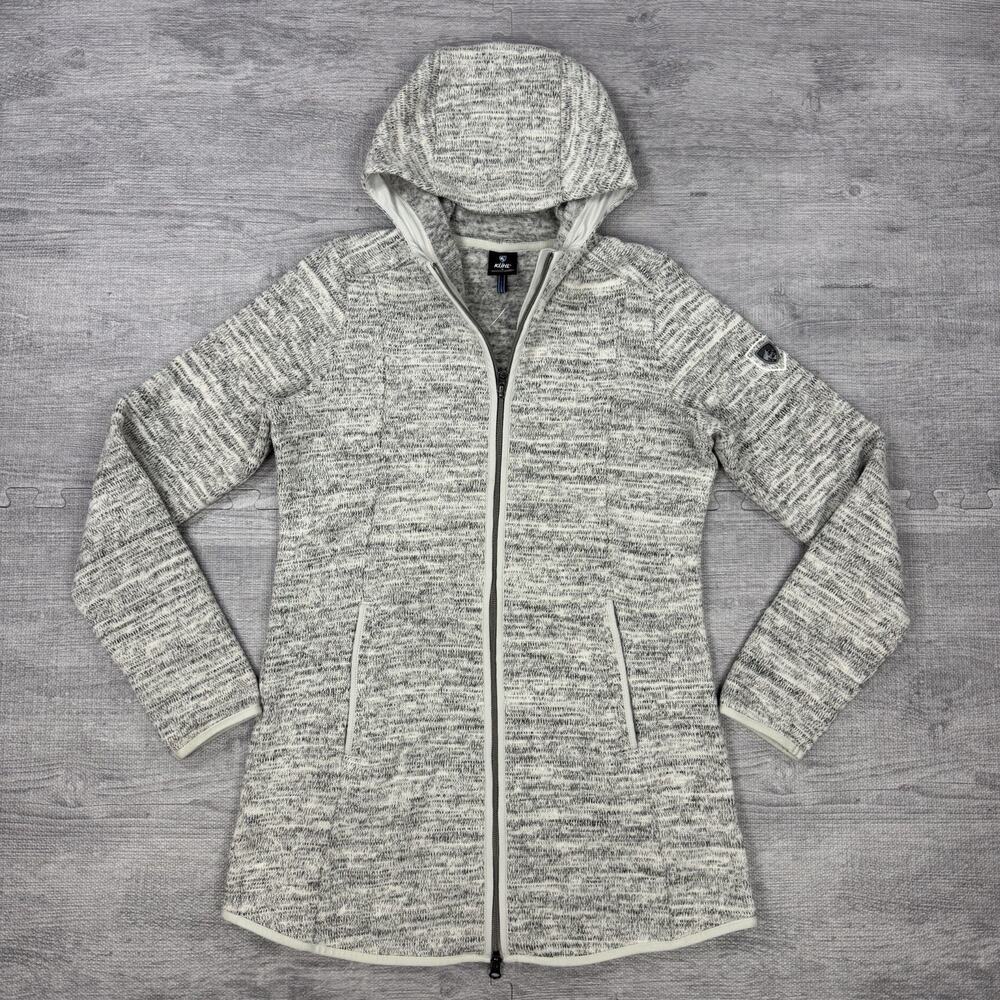 Kuhl Jacket Women Small Ash Ascendyr Long Fleece Full Zip Hooded Gorpcore 4391